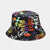 Unisex Casual Color Block Flower Wide Eaves Bucket Hat