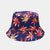 Unisex Casual Color Block Flower Wide Eaves Bucket Hat