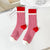 Unisex Casual Color Block Nylon Cotton Crew Socks A Pair