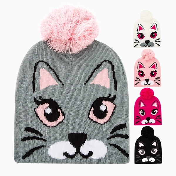 Unisex Casual Cute Cat Eaveless Wool Cap