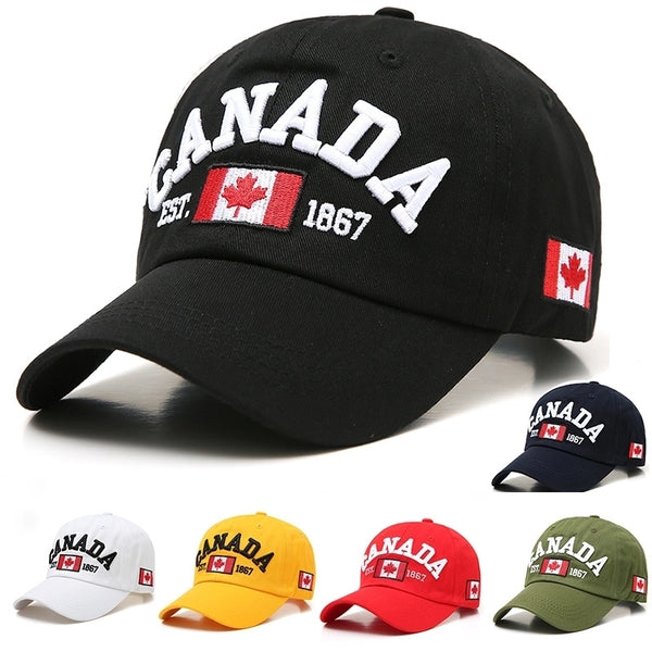 Unisex Casual Letter Maple Leaf Embroidery Curved Eaves Baseball Cap