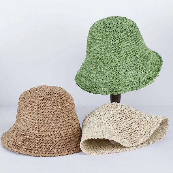 Unisex Casual Solid Color Curved Eaves Bucket Hat