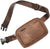 Unisex Classic Style Color Block Pu Leather Waterproof Waist Bags