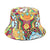 Unisex Classic Style Printing Printing Flat Eaves Bucket Hat