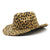 Unisex Cowboy Style Cow Pattern Crimping Fedora Hat