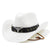 Unisex Cowboy Style Solid Color Wide Eaves Straw Hat