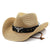 Unisex Cowboy Style Solid Color Wide Eaves Straw Hat