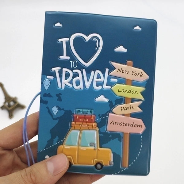 Unisex Cute Cartoon Pvc Passport Holders