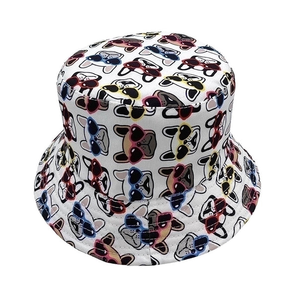 Unisex Cute Dog Flat Eaves Bucket Hat