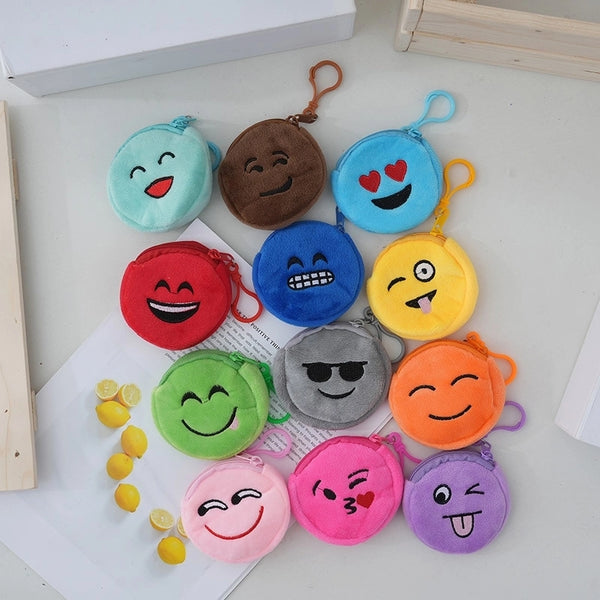 Unisex  Face Plush Zipper Kids Wallets