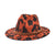 Unisex Fashion Cow Pattern Flat Eaves Fedora Hat