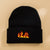 Unisex Fashion Flame Embroidery Crimping Eaveless Wool Cap