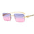 Unisex Fashion Geometric Pc Square Frameless Sunglasses