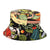 Unisex Fashion Human Flower Printing Wide Eaves Bucket Hat