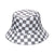 Unisex Fashion Lattice Sewing Flat Eaves Bucket Hat