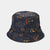 Unisex Fashion Number Leaves Lattice Printing Wide Eaves Bucket Hat