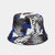 Unisex Fashion Number Leaves Lattice Printing Wide Eaves Bucket Hat