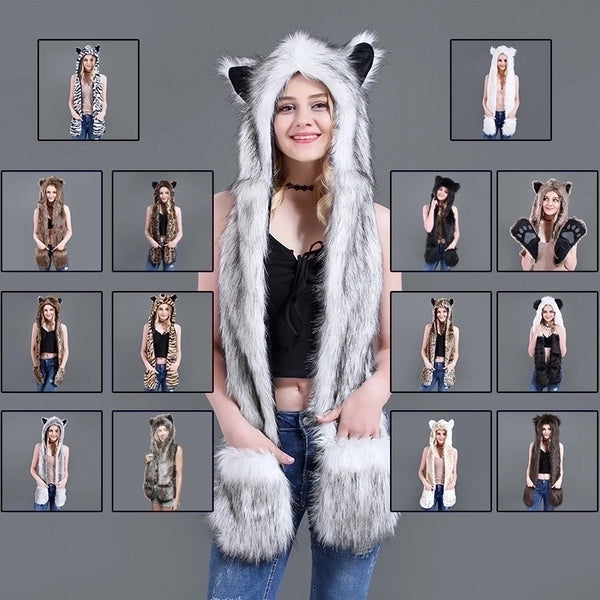 Unisex Fashion Solid Color Imitation Fur Winter Scarves