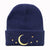 Unisex Fashion Star Moon Embroidery Crimping Wool Cap