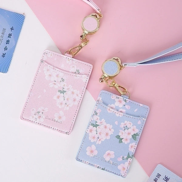 Unisex Flower Pu Leather Open Card Holders