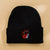 Unisex Hip-Hop Skull Embroidery Crimping Eaveless Wool Cap