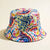 Unisex Hip-hop Colorful Printing Flat Eaves Bucket Hat