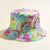 Unisex Hip-hop Colorful Printing Flat Eaves Bucket Hat