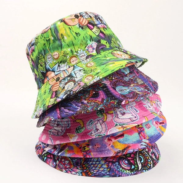 Unisex Hip-hop Printing Printing Wide Eaves Bucket Hat