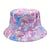 Unisex Hip-hop Rock Letter Mushroom Shark Printing Flat Eaves Bucket Hat