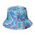 Unisex Hip-hop Rock Letter Mushroom Shark Printing Flat Eaves Bucket Hat