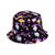 Unisex Hip-hop Rock Letter Mushroom Shark Printing Flat Eaves Bucket Hat