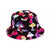 Unisex Hip-hop Rock Letter Mushroom Shark Printing Flat Eaves Bucket Hat