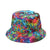 Unisex Hip-hop Rock Letter Mushroom Shark Printing Flat Eaves Bucket Hat