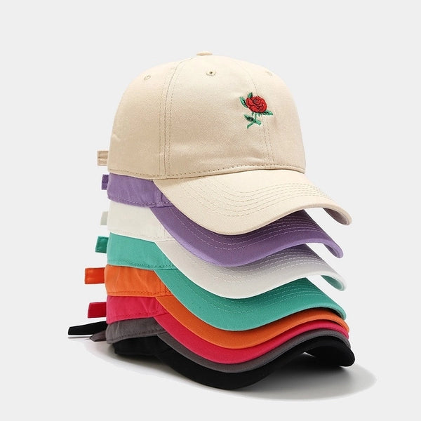 Unisex Ig Style Casual Rose Embroidery Curved Eaves Baseball Cap