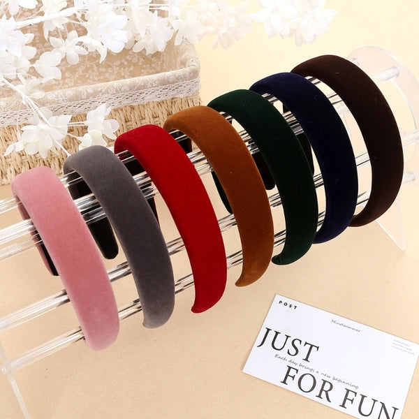 Unisex Lady Solid Color Plastic Sponge Hair Band