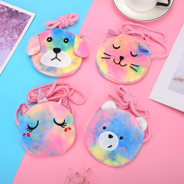 Unisex Mini Plush Animal Cute Round Zipper Coin Purse