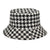 Unisex Modern Style Houndstooth Smile Face Flat Eaves Bucket Hat