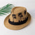 Unisex Pastoral Coconut Tree Printing Crimping Fedora Hat