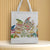 Unisex Polyester Leaves Cute Square Open Canvas Bag