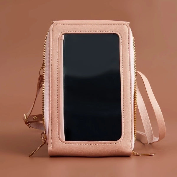 Unisex Pu Leather Solid Color Basic Square Zipper Phone Wallets