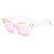 Unisex Retro Solid Color Ac Cat Eye Full Frame Sunglasses