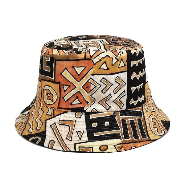 Unisex Retro Symbol Printing Wide Eaves Bucket Hat