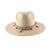 Unisex Retro Tassel Solid Color Fabric Shell Flat Eaves Fedora Hat