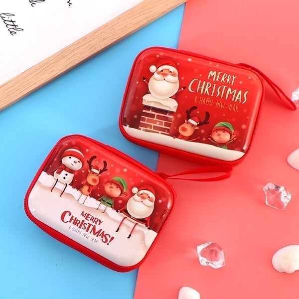 Unisex Santa Claus Tinplate Zipper Coin Purses