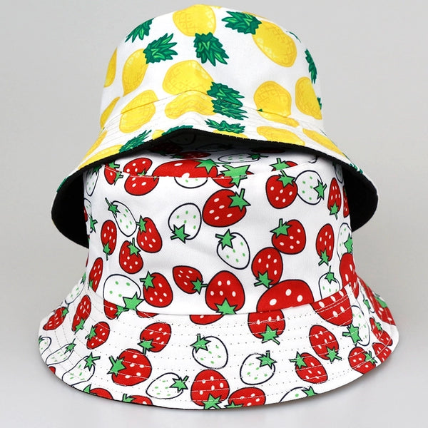 Unisex Minimalist Fruit Big Eaves Bucket Hat