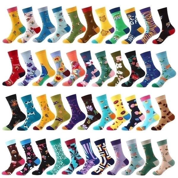 Unisex Simple Style Geometric Cotton Crew Socks A Pair