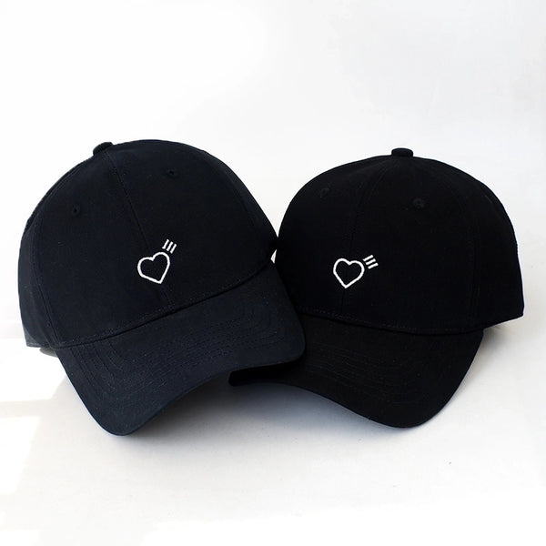 Unisex Minimalist Heart Shape Embroidery Curved Eaves Baseball Cap