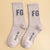 Unisex Simple Style Letter Nylon Cotton Printing Crew Socks A Pair