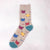 Unisex Simple Style Oil Painting Cotton Crew Socks A Pair