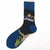 Unisex Minimalist Oil Painting Cotton Crew Socks A Pair